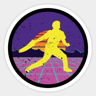 Retro Vintage Jai Alai Player Sticker